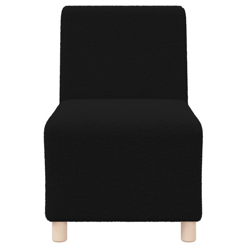 Modułowa sofa bez podłokietników, czarna, 55 cm, kręcona, tkanina przypominająca wełnę