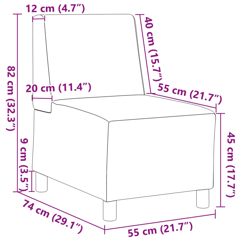 Fotel, z poduszką Jasnoszary 55 x 74 x 82 cm Ekoskórzana zamsz