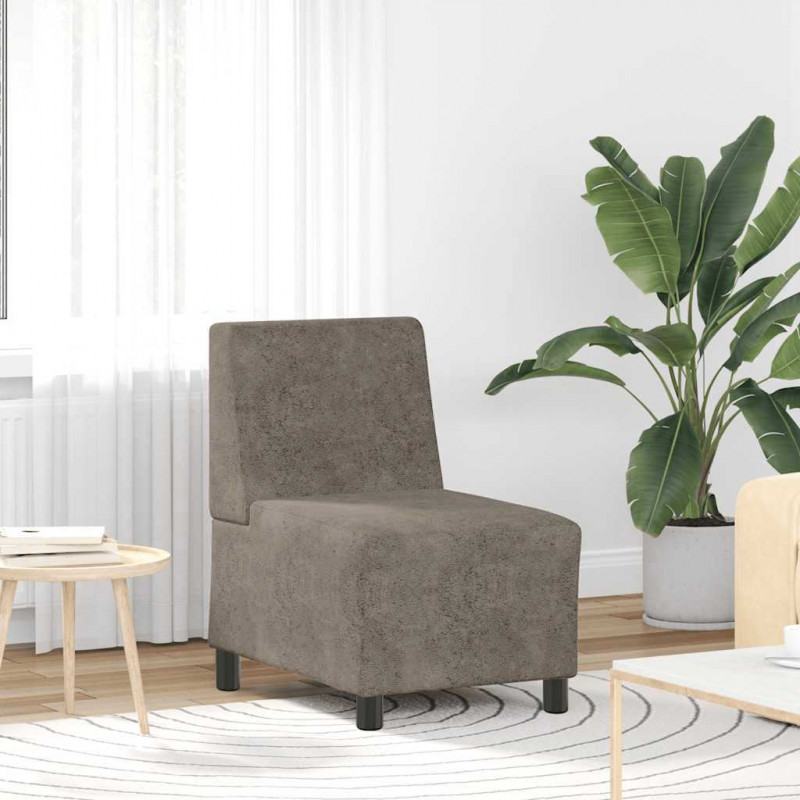 Modułowa sofa bez podłokietników Ciemnoszara 55 cm Skóra syntetyczna zamszowa