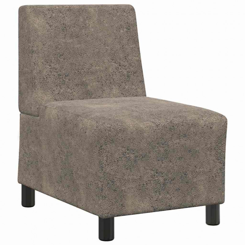 Modułowa sofa bez podłokietników Ciemnoszara 55 cm Skóra syntetyczna zamszowa