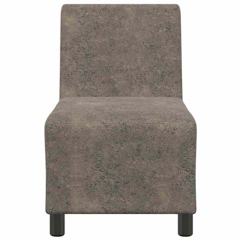 Modułowa sofa bez podłokietników Ciemnoszara 55 cm Skóra syntetyczna zamszowa