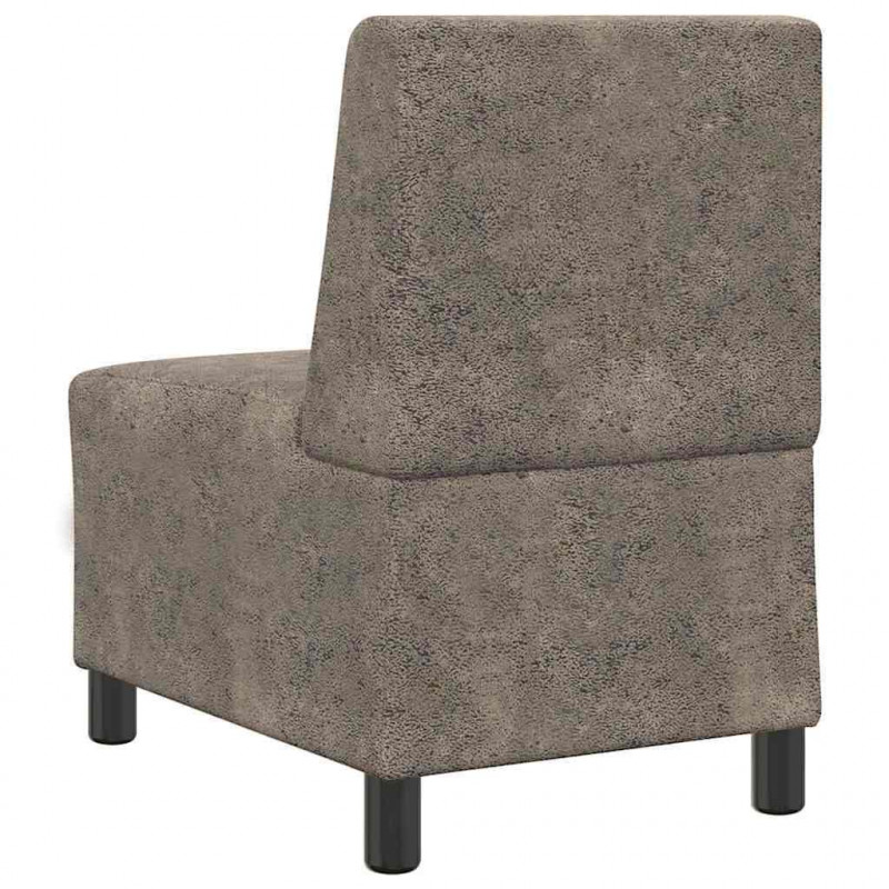 Modułowa sofa bez podłokietników Ciemnoszara 55 cm Skóra syntetyczna zamszowa