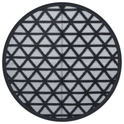 Dywan na zewnątrz, czarny, Ø160 cm, PP
