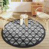 Dywan na zewnątrz, czarny, Ø160 cm, PP