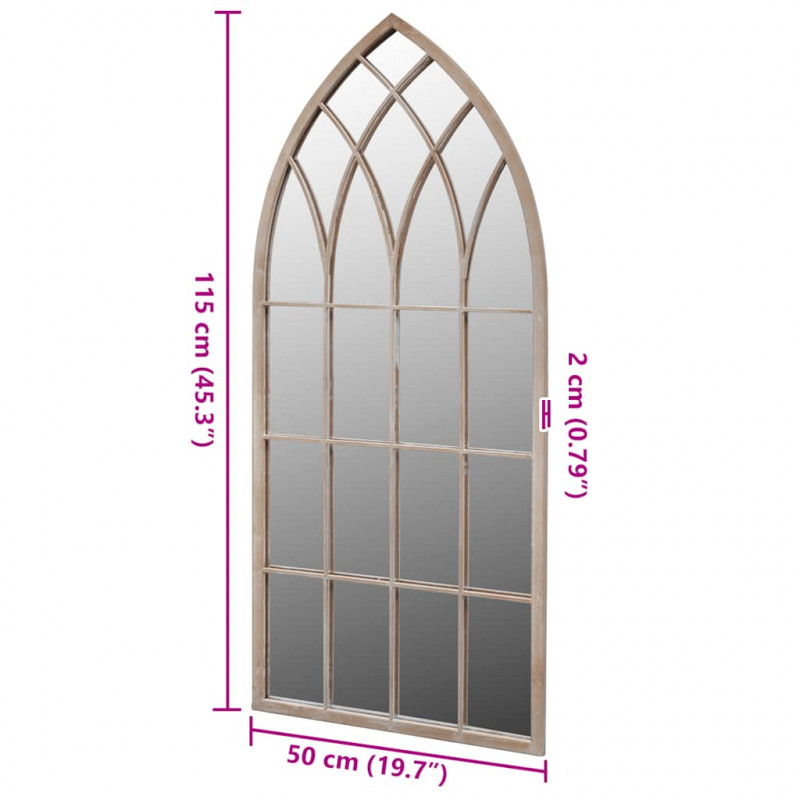 Lustro w gotyckim stylu, 50x115 cm, do użytku w domu i ogrodzie