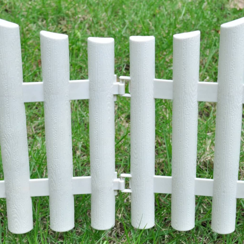 Obrzeże ogrodowe, 17 szt., 10 m, białe