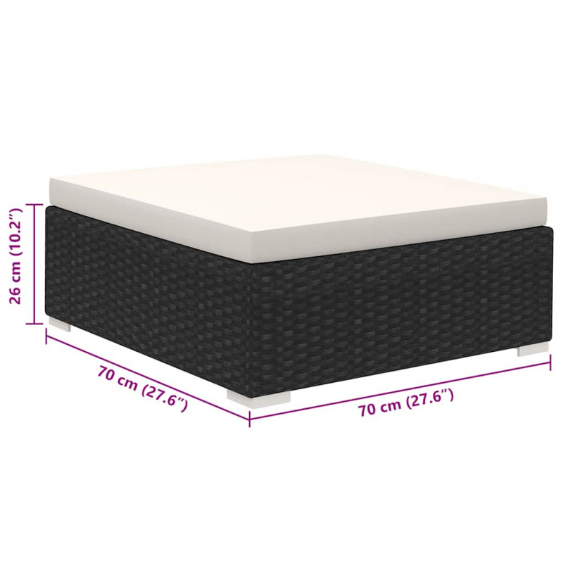 8-cz. zestaw wypoczynkowy do ogrodu, poduszki, rattan PE czarny