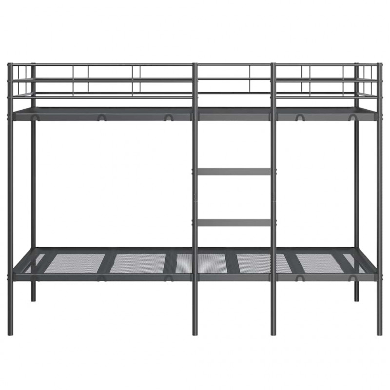 Łóżko piętrowe bez materaca, czarne, 100x200 cm, stal