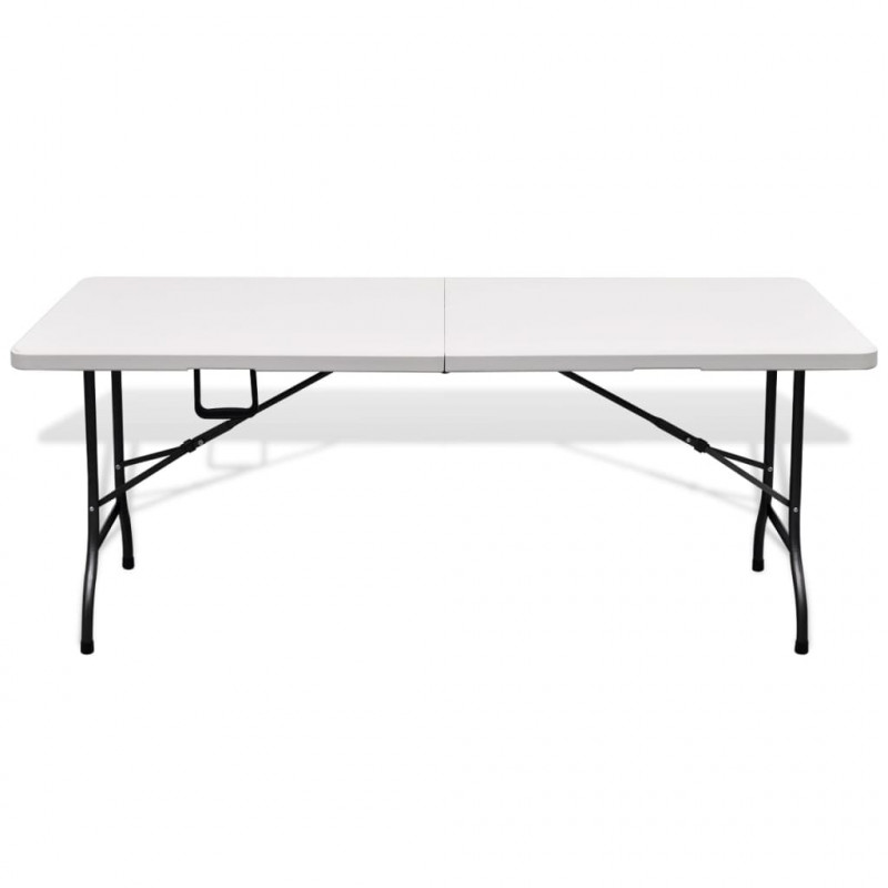 Składany stolik ogrodowy, biały, 180x75x74 cm, HDPE