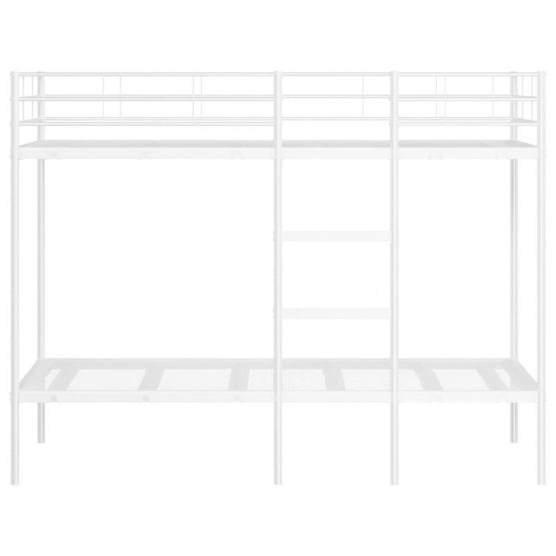 Łóżko piętrowe bez materaca, białe, 100x190 cm, stal
