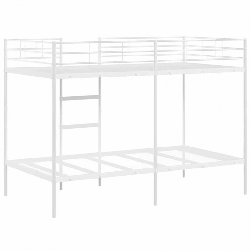 Łóżko piętrowe bez materaca, białe, 100x200 cm, stal