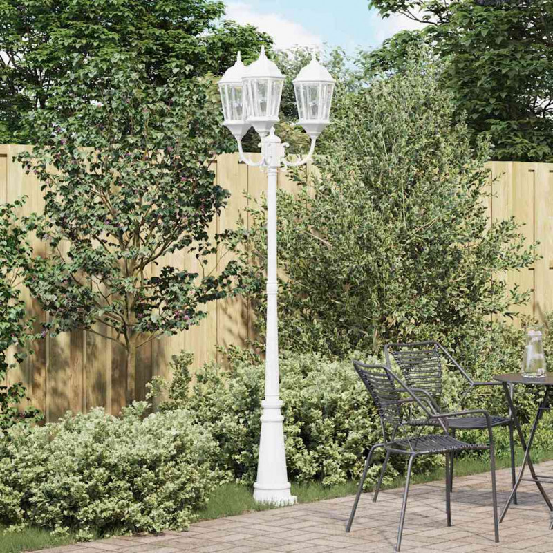 Lampa ogrodowa Biały 61 x 53 x 235 cm Aluminium i szkło