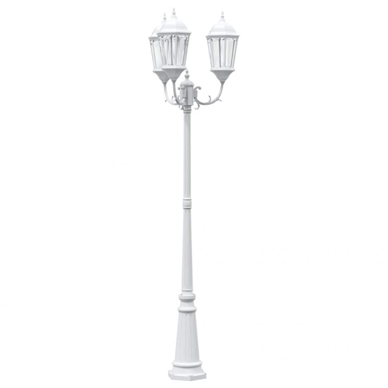 Lampa ogrodowa Biały 61 x 53 x 235 cm Aluminium i szkło