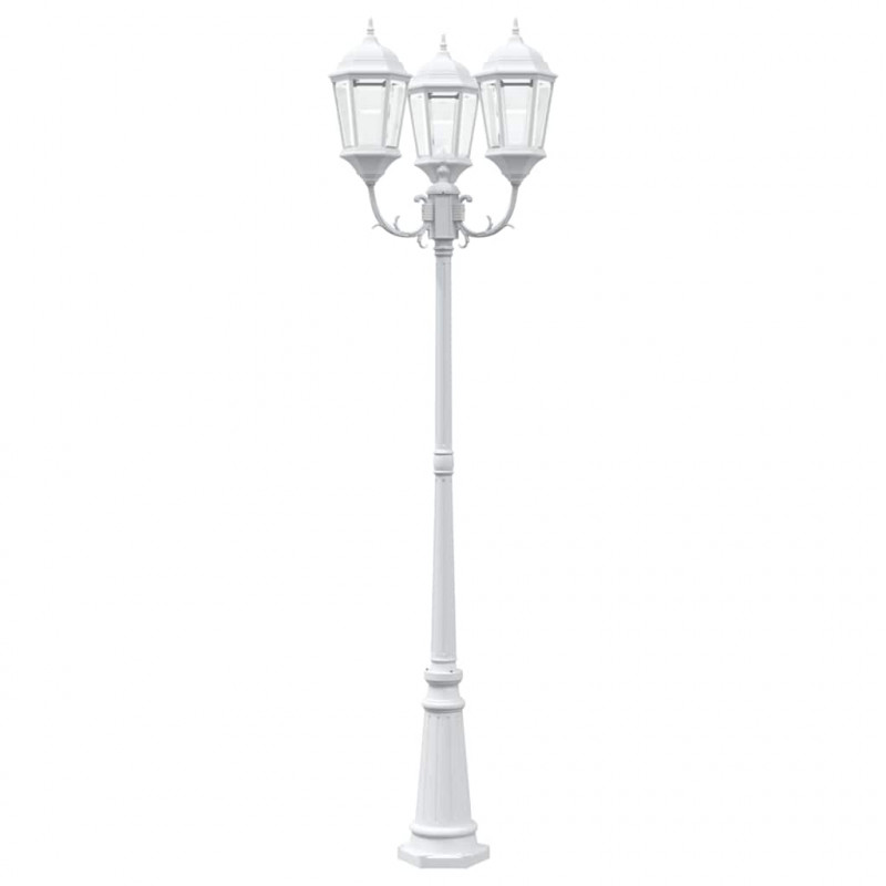 Lampa ogrodowa Biały 61 x 53 x 235 cm Aluminium i szkło