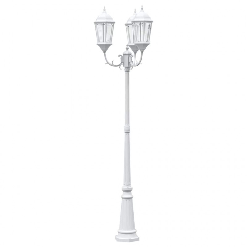 Lampa ogrodowa Biały 61 x 53 x 235 cm Aluminium i szkło