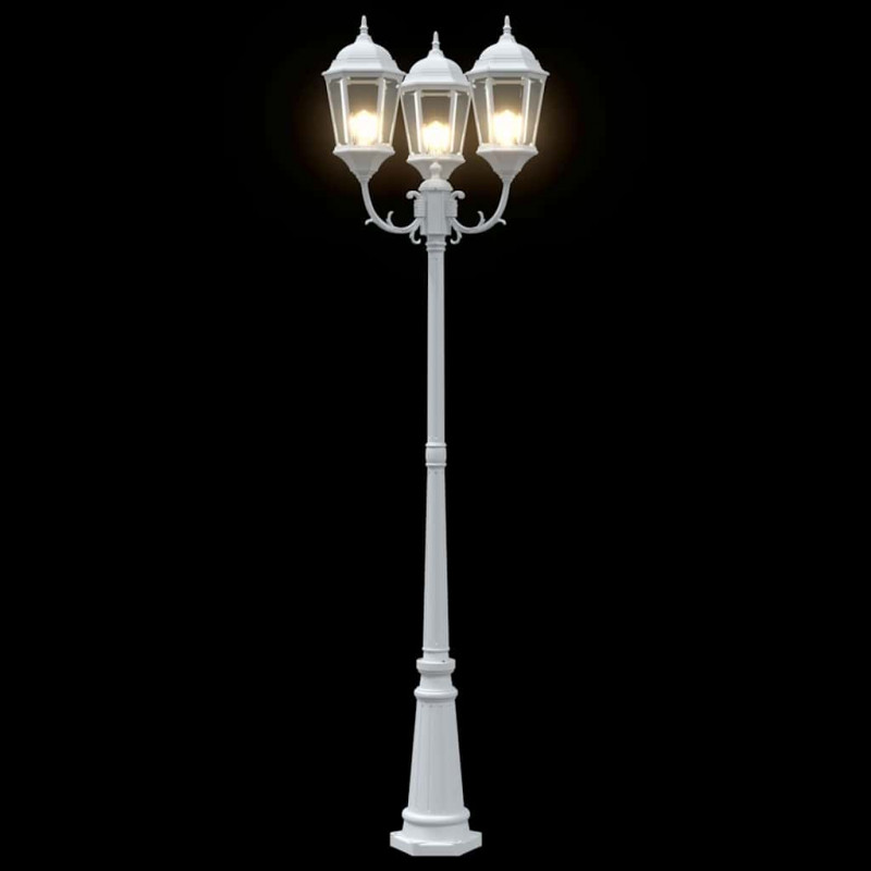 Lampa ogrodowa Biały 61 x 53 x 235 cm Aluminium i szkło