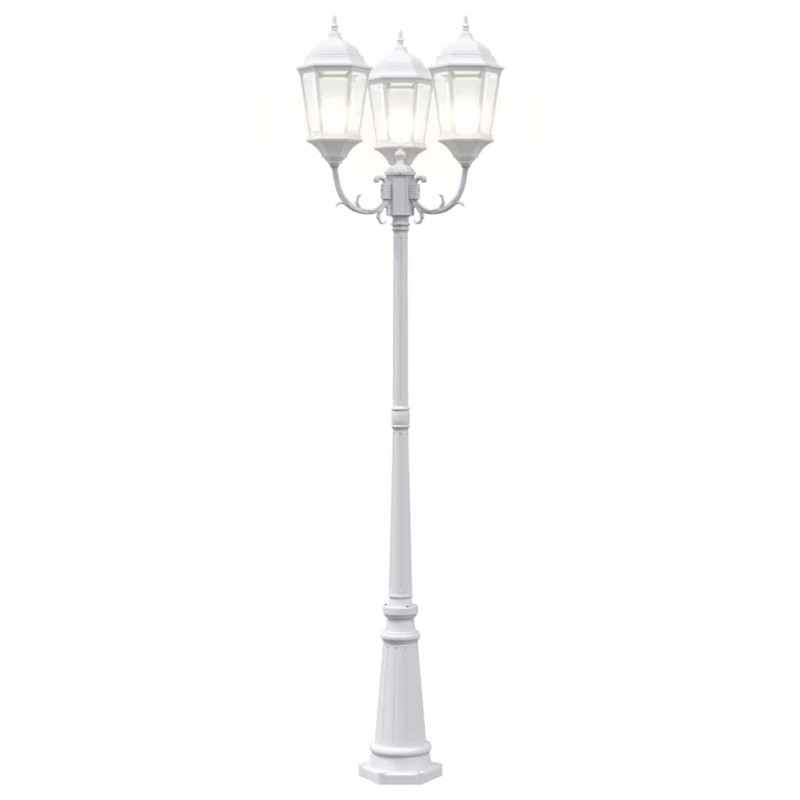 Lampa ogrodowa Biały 61 x 53 x 235 cm Aluminium i szkło