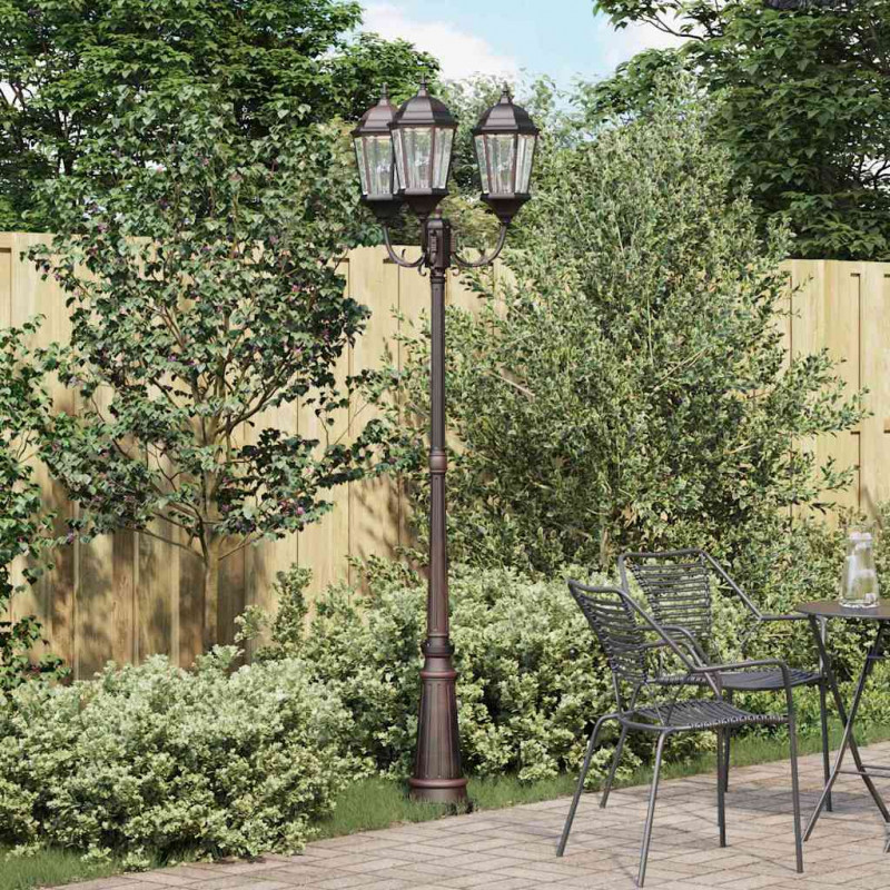 Lampa ogrodowa kolor bronzu 61 x 53 x 235 cm Aluminium i szkło