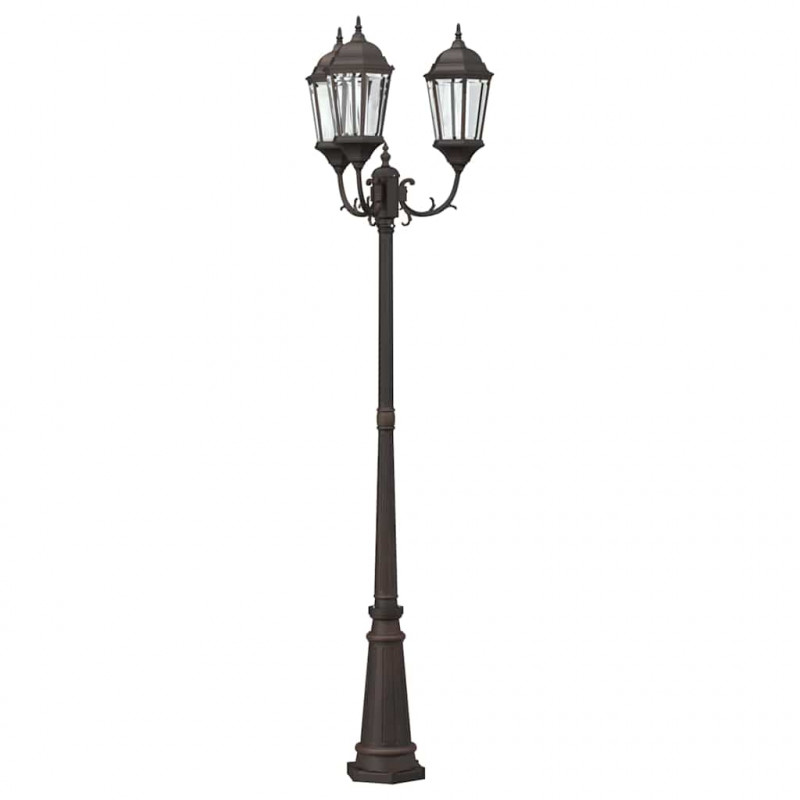 Lampa ogrodowa kolor bronzu 61 x 53 x 235 cm Aluminium i szkło