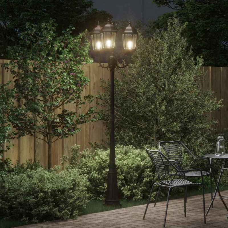 Lampa ogrodowa kolor bronzu 61 x 53 x 235 cm Aluminium i szkło