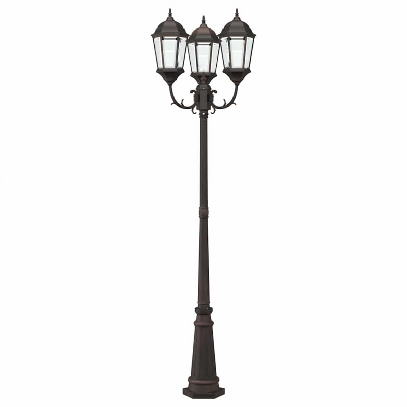 Lampa ogrodowa kolor bronzu 61 x 53 x 235 cm Aluminium i szkło