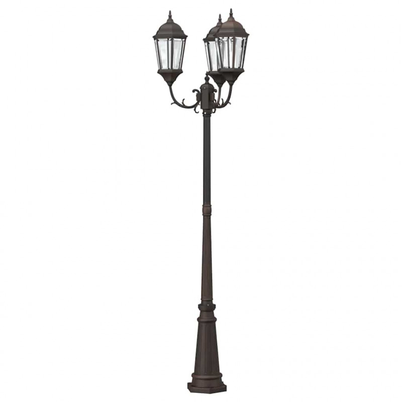 Lampa ogrodowa kolor bronzu 61 x 53 x 235 cm Aluminium i szkło