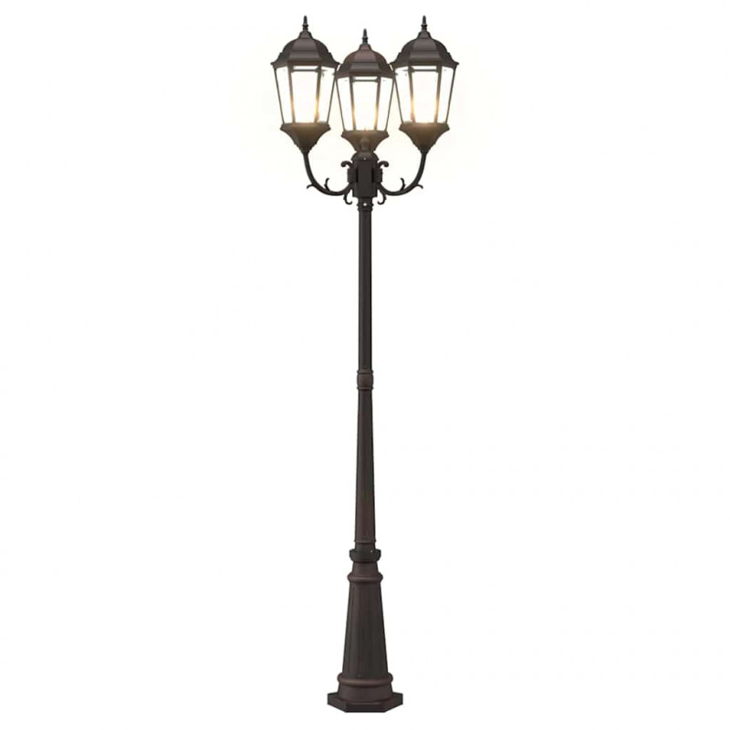 Lampa ogrodowa kolor bronzu 61 x 53 x 235 cm Aluminium i szkło