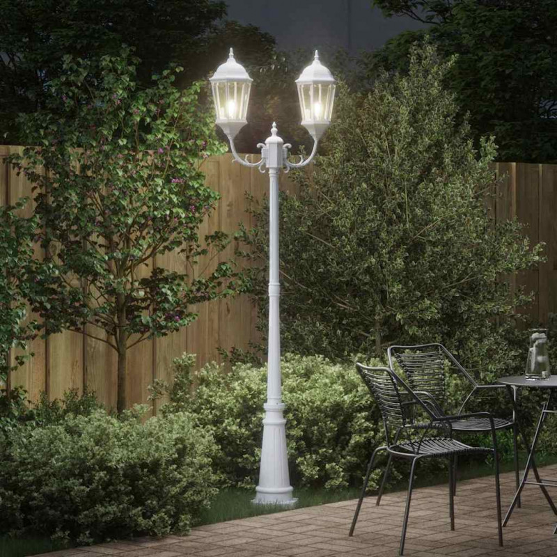 Lampa ogrodowa Biały 68 x 20 x 235 cm Aluminium i szkło