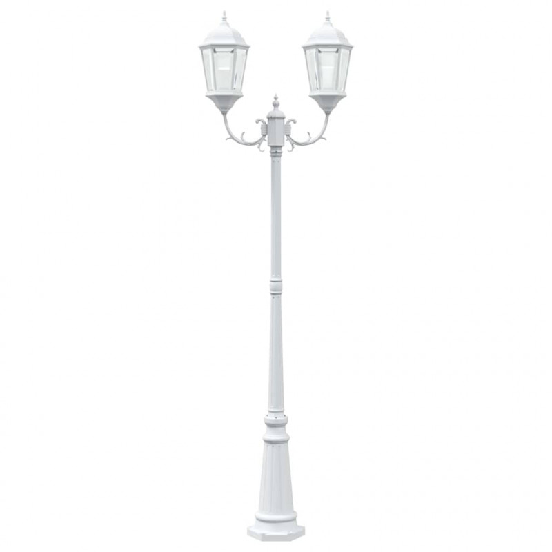 Lampa ogrodowa Biały 68 x 20 x 235 cm Aluminium i szkło