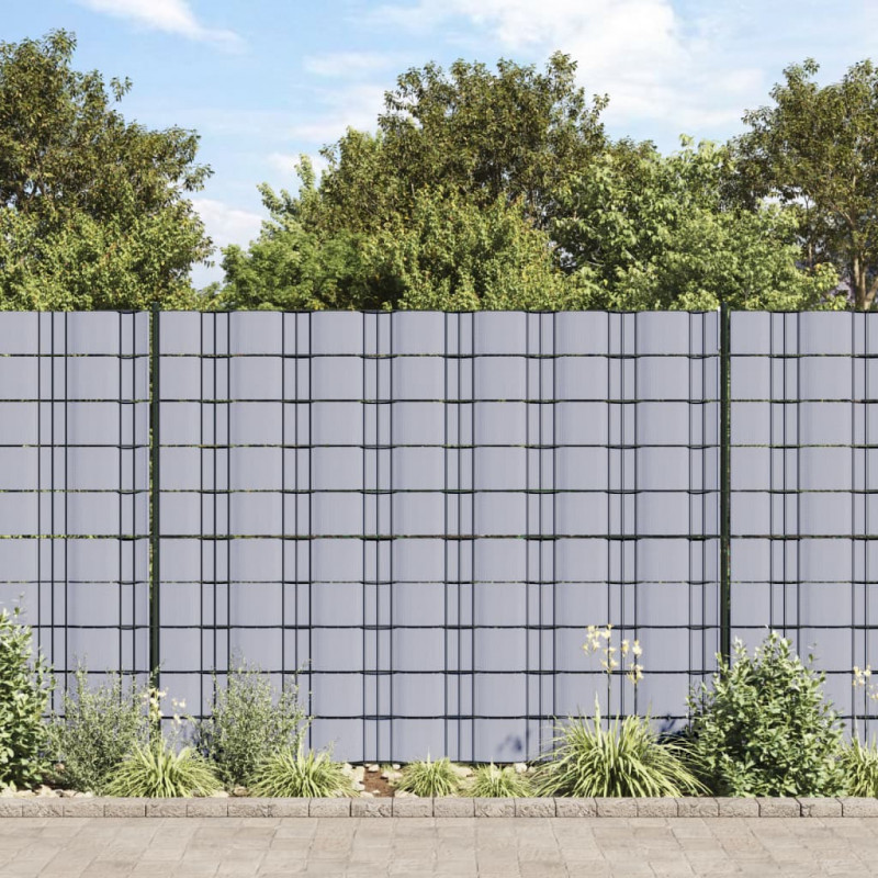 Osłona na ogrodzenie ogrodowe, PVC, 70x0,19 m, szara