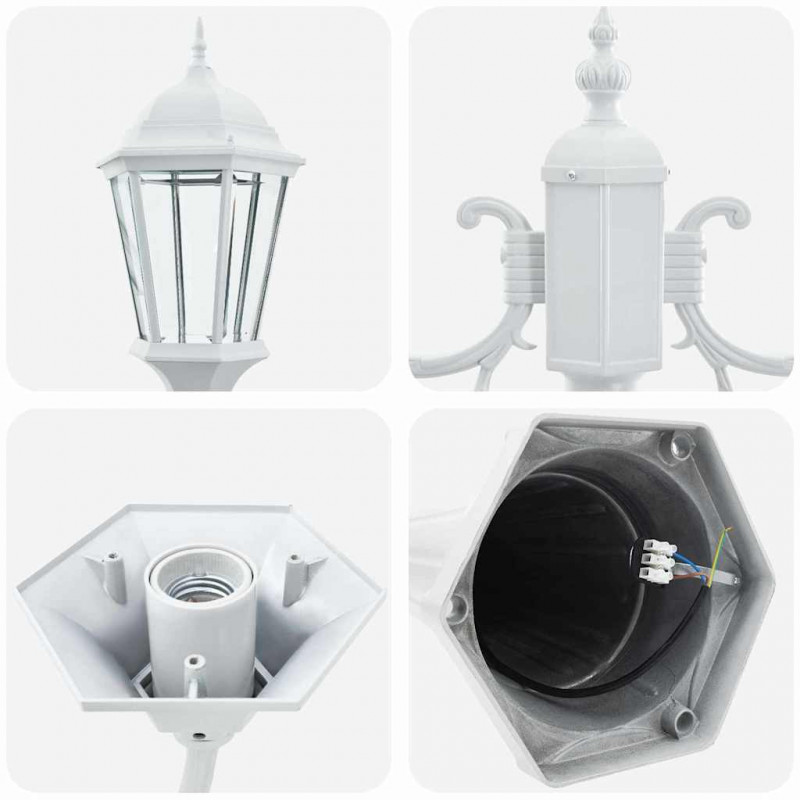 Lampa ogrodowa Biały 68 x 20 x 235 cm Aluminium i szkło