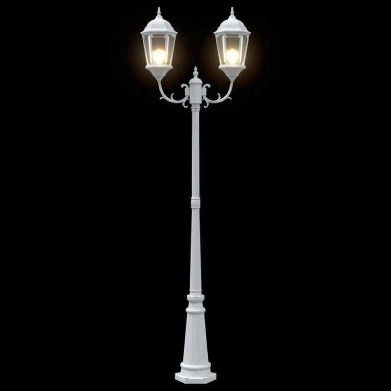 Lampa ogrodowa Biały 68 x 20 x 235 cm Aluminium i szkło