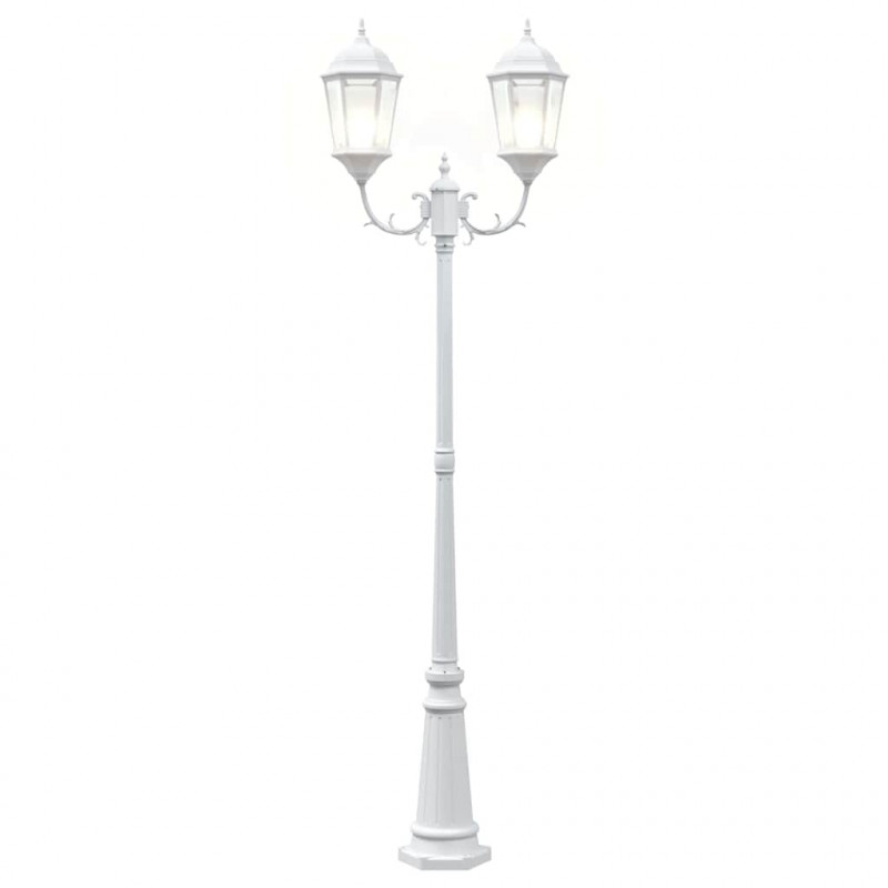 Lampa ogrodowa Biały 68 x 20 x 235 cm Aluminium i szkło