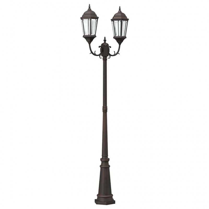Lampa ogrodowa kolor bronzu 68 x 20 x 235 cm Aluminium i szkło