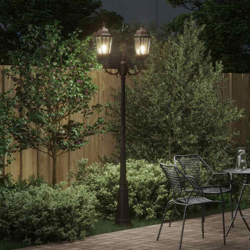 Lampa ogrodowa kolor bronzu 68 x 20 x 235 cm Aluminium i szkło