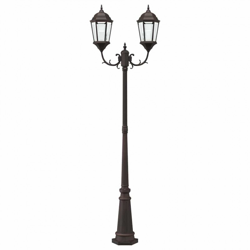 Lampa ogrodowa kolor bronzu 68 x 20 x 235 cm Aluminium i szkło