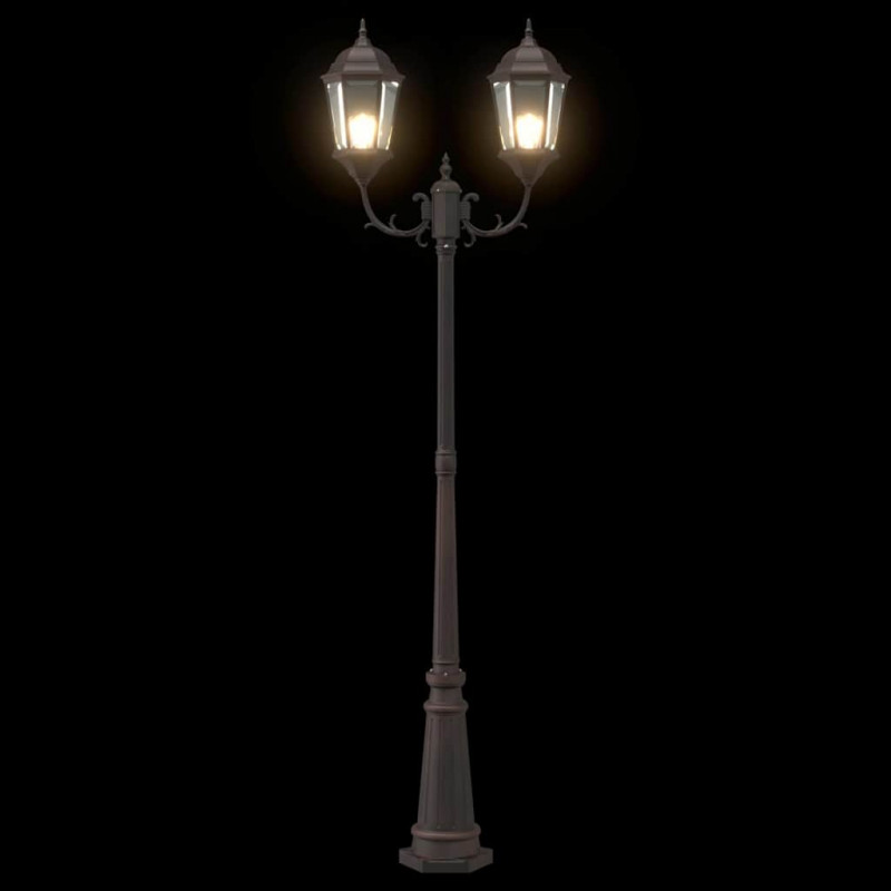 Lampa ogrodowa kolor bronzu 68 x 20 x 235 cm Aluminium i szkło