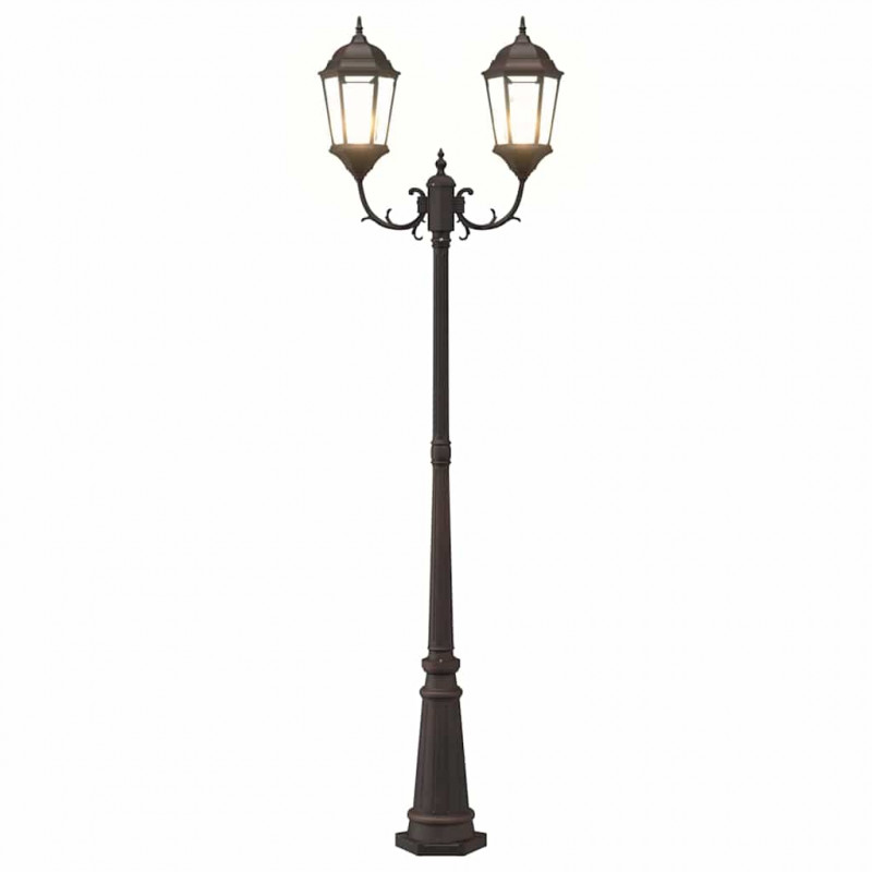 Lampa ogrodowa kolor bronzu 68 x 20 x 235 cm Aluminium i szkło