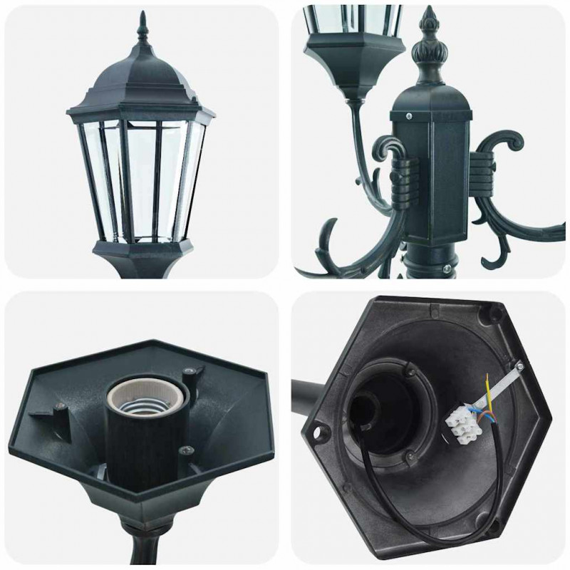 Lampa ogrodowa Vintage szczotkowana zieleń 57 x 49 x 241 cm