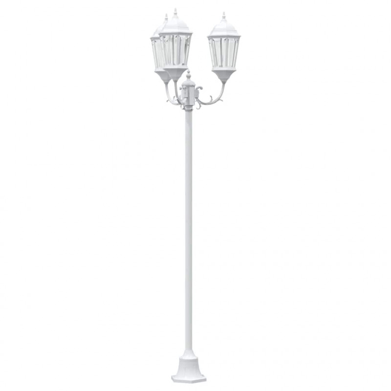 Lampa ogrodowa Biały 57 x 49 x 241 cm Aluminium i szkło