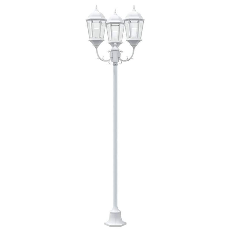 Lampa ogrodowa Biały 57 x 49 x 241 cm Aluminium i szkło