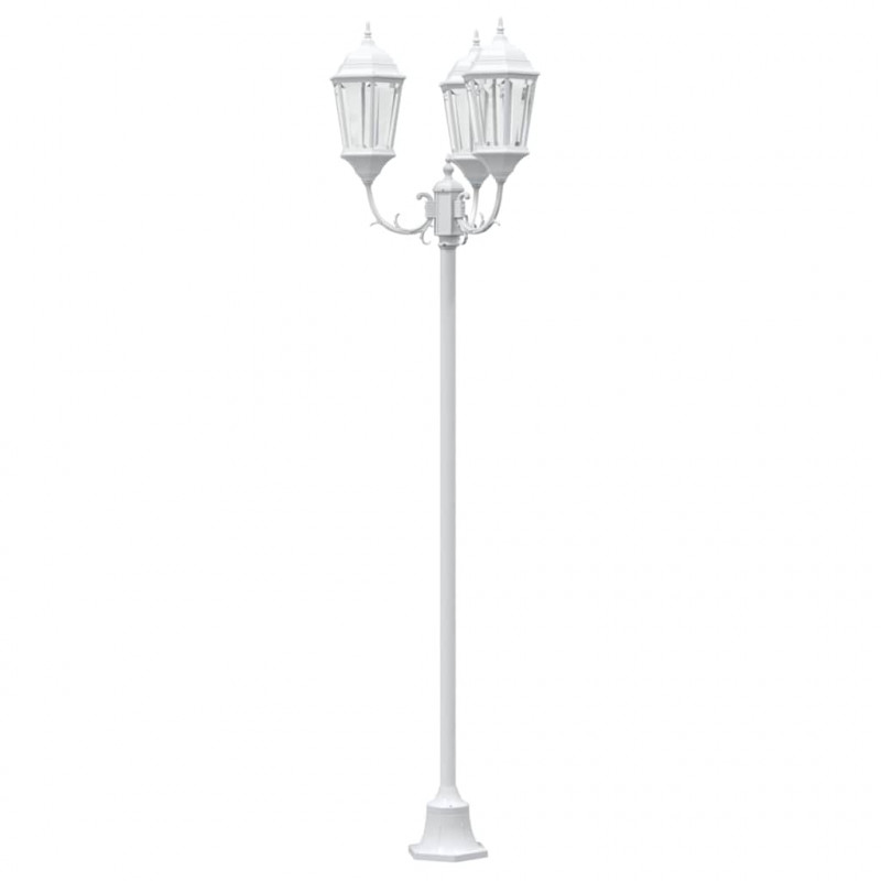 Lampa ogrodowa Biały 57 x 49 x 241 cm Aluminium i szkło