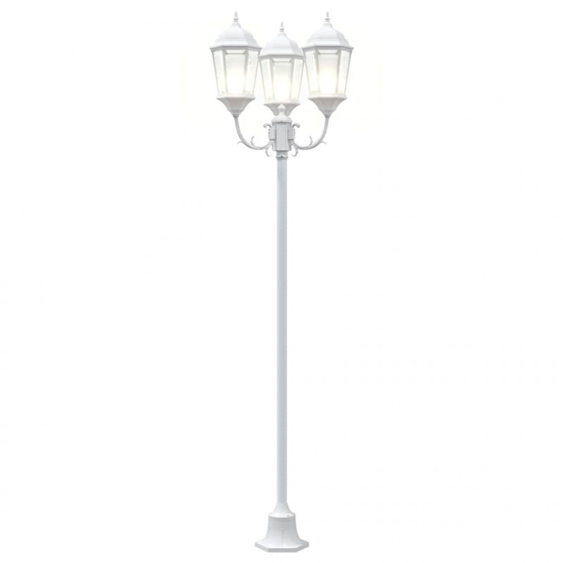 Lampa ogrodowa Biały 57 x 49 x 241 cm Aluminium i szkło