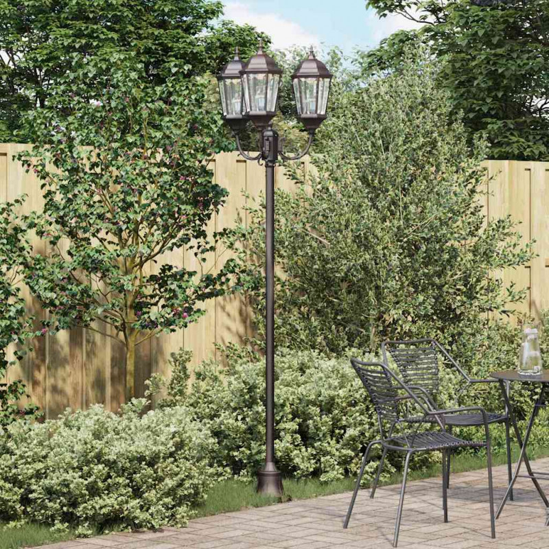 Lampa ogrodowa kolor bronzu 57 x 49 x 241 cm Aluminium i szkło