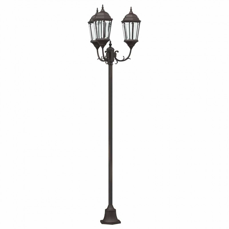 Lampa ogrodowa kolor bronzu 57 x 49 x 241 cm Aluminium i szkło