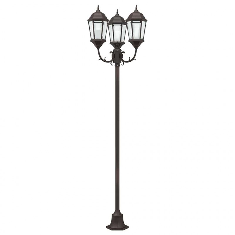 Lampa ogrodowa kolor bronzu 57 x 49 x 241 cm Aluminium i szkło