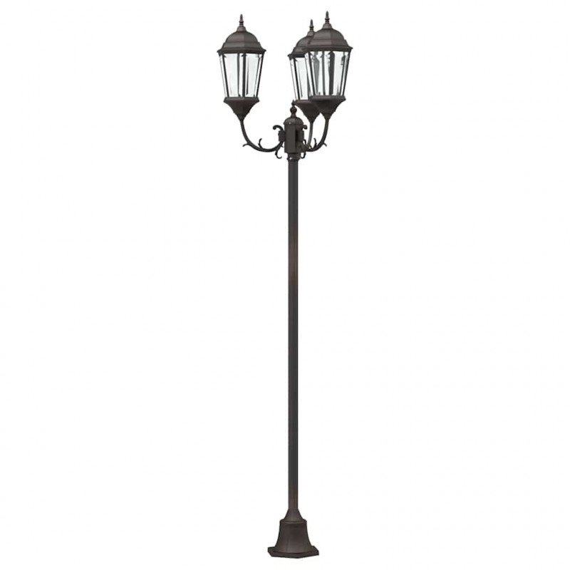 Lampa ogrodowa kolor bronzu 57 x 49 x 241 cm Aluminium i szkło