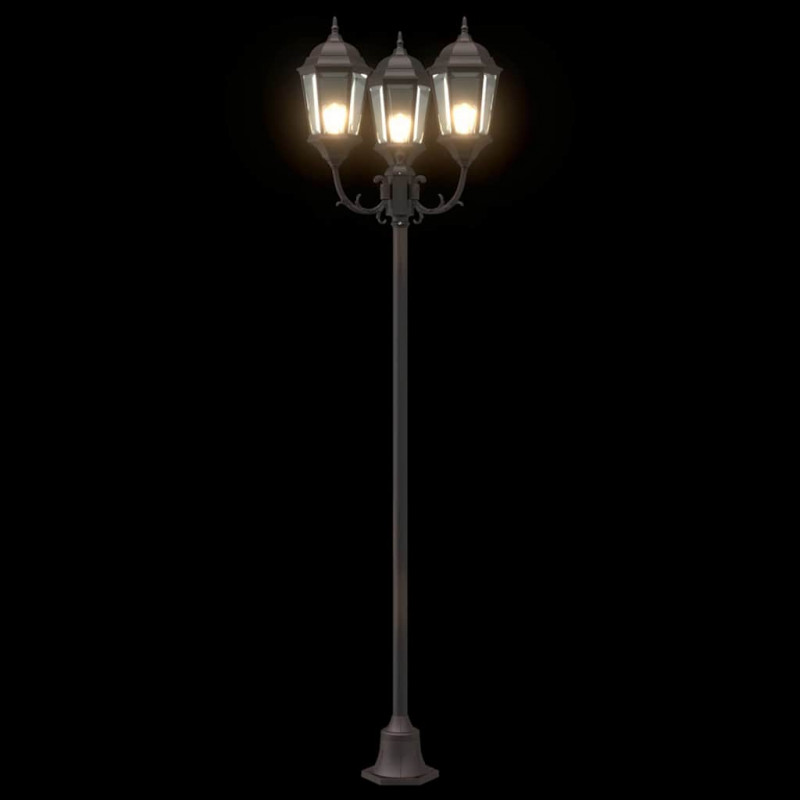 Lampa ogrodowa kolor bronzu 57 x 49 x 241 cm Aluminium i szkło