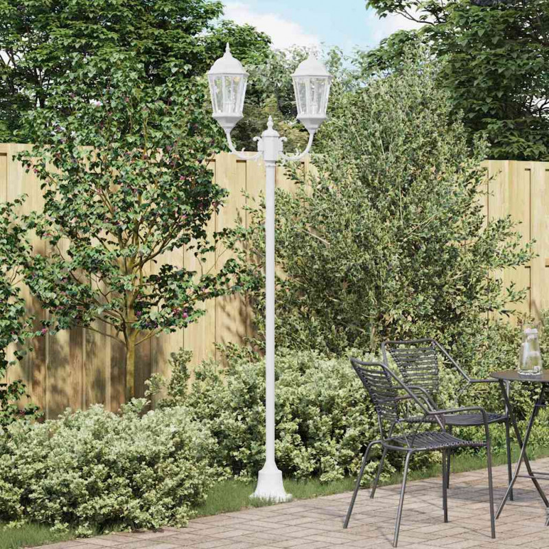 Lampa ogrodowa Biały 68 x 20 x 235 cm Aluminium i szkło