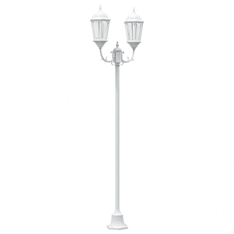 Lampa ogrodowa Biały 68 x 20 x 235 cm Aluminium i szkło
